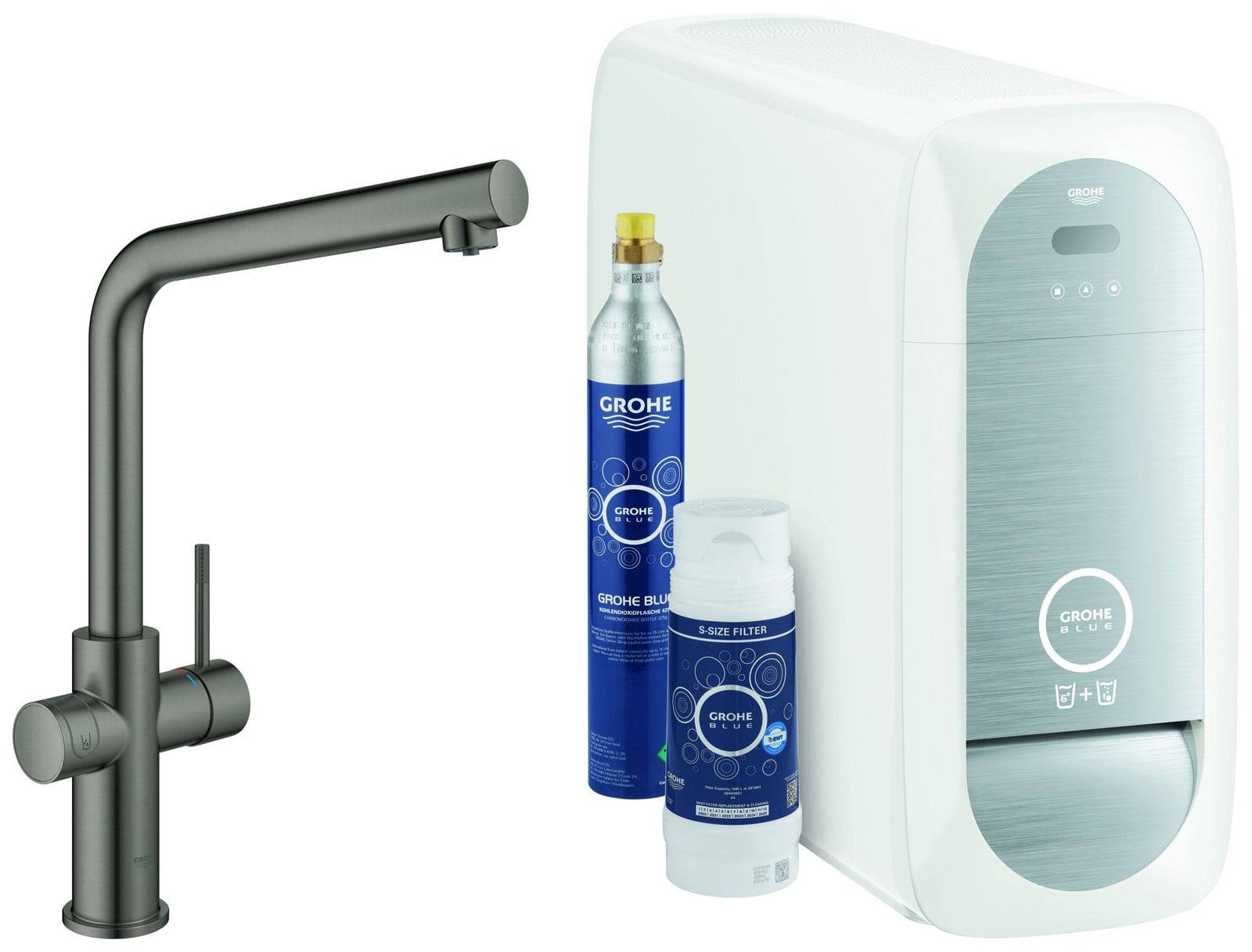 Grohe Blue Home L-uitloop starterset met gefilterd water en draaibare uitloop