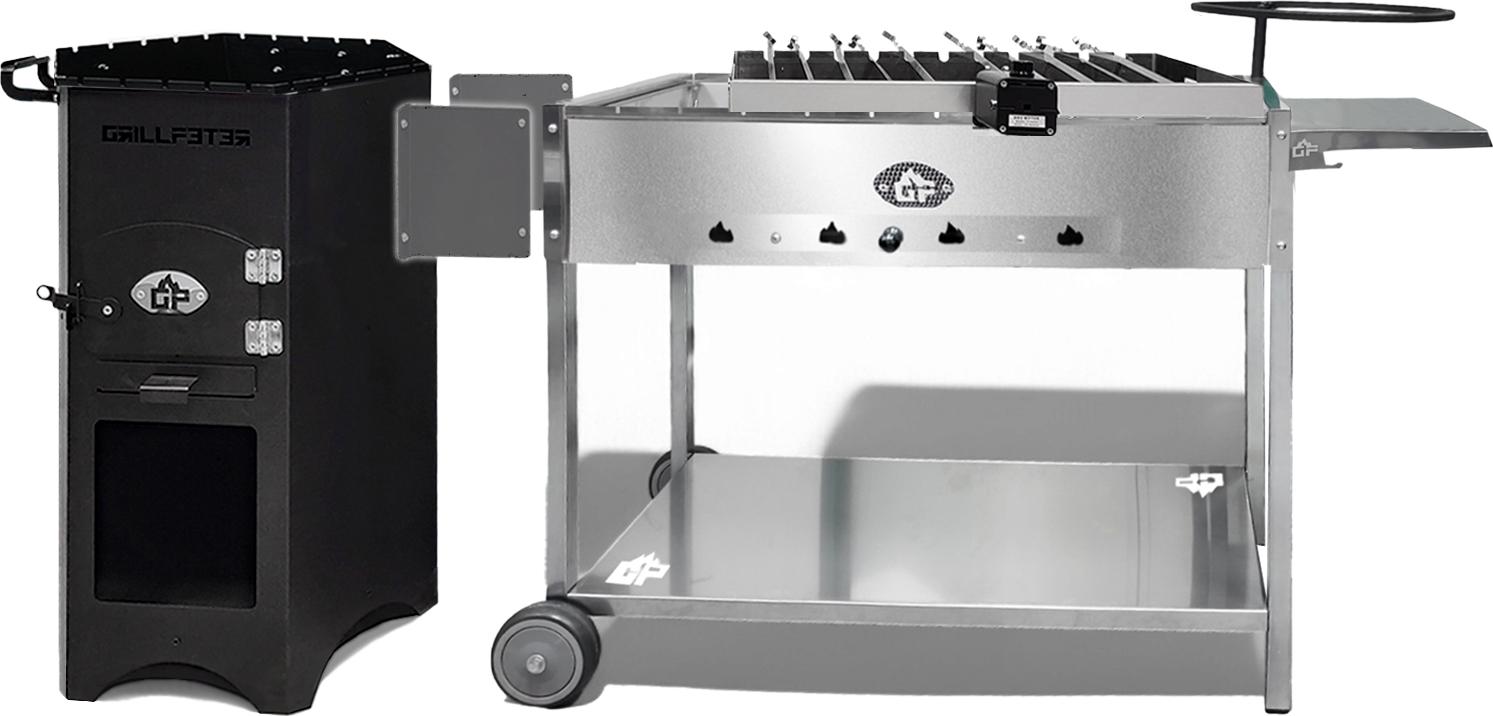 Grillstation Batyr mit Feuerofen Mangal und Spießdreher