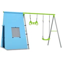AIYAPLAY 3 in 1 Schaukelgestell Schaukelgerüst mit Spielzelt, Schaukel und Turnringe