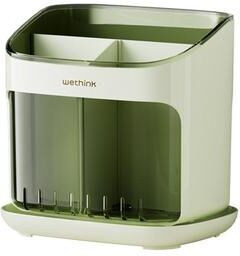 Discount Dollar Deals Chopstick Cage Multifunctional Drainage Tray Kitchen Storage Rack, Large Detachable Tableware Holder green