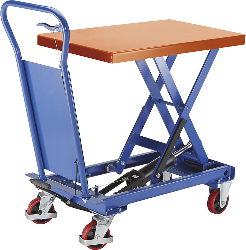 kaiserkraft Hubplattformwagen Standard, Tragfähigkeit 750 kg, Plattform pulverbeschichtet