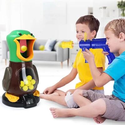 Inspire Daily Merch Hungry Duck Foam Balls Electronic Target Practice Toys Air powered Shooting Duck Battle Game With Light Sound sound Light