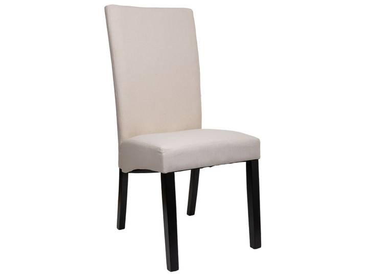 Chaise en bois tapissée couleur crème 49x48x42/102h