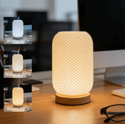 Inspire Curations Nordic LED Desk Lamp With USB Power & Tri Color Lighting For Bedroom & Home Decor lantern warm White white
