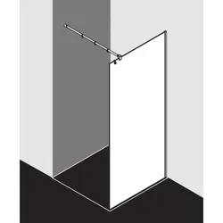 Kermi Filia Glasanlage teilgerahmt FITPF11720VAK 117,5x200cm, silber hochglanz, ESG klar, 90Grad Stabilisierung