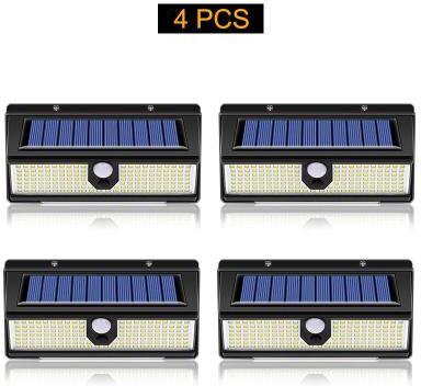 On Spot Shop Solar Wall Lamp, IP65 Waterproof Outdoor Garden Light, With Motion Sensor And 4 Lighting Modes For Yard, Door, And Patio 4pcs