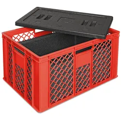 BRB Eurobehälter mit EPP-Isolierbox, LxBxH 600 x 400 x 320 mm, 25 Liter, rot