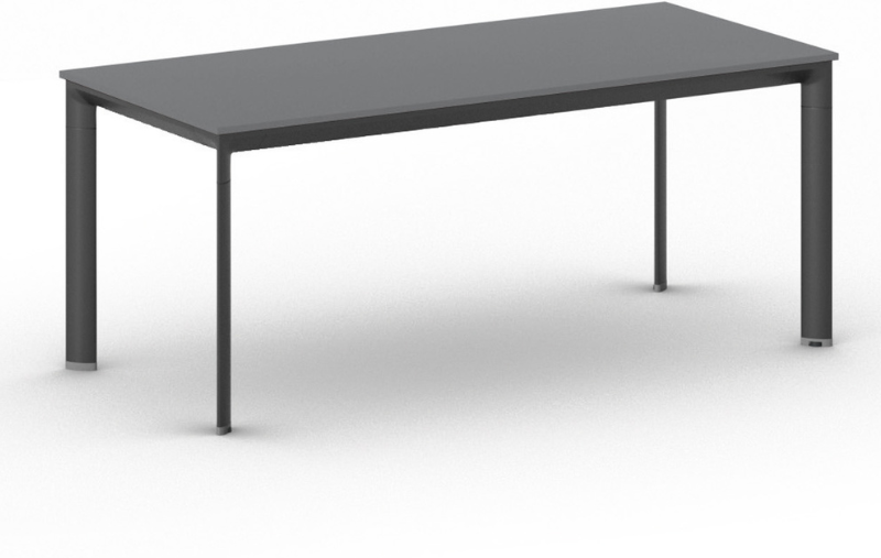 B2B Partner Stół konferencyjny do biura PRIMO INVITATION, 180x80 cm, czarna podstawa, grafit