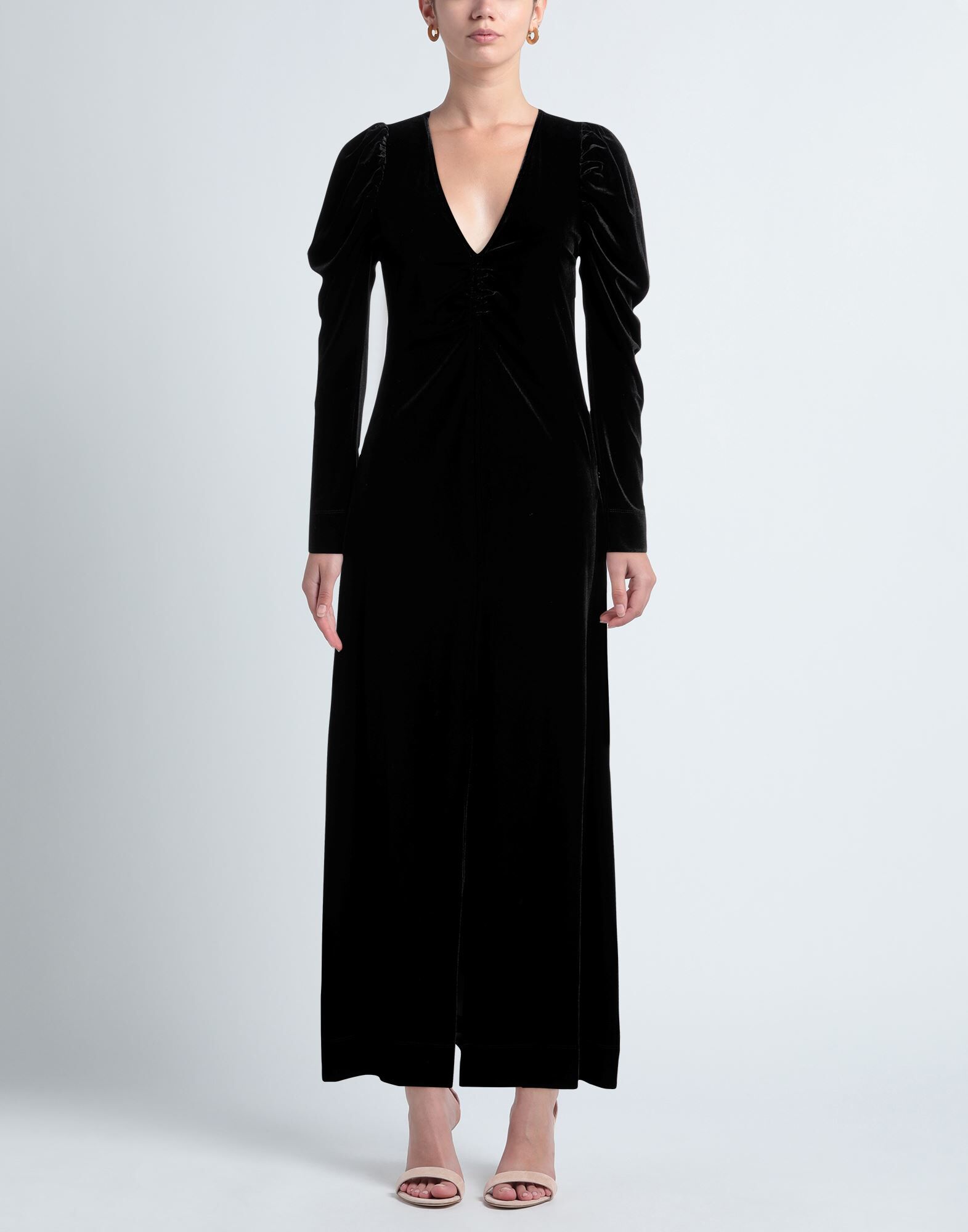 Ganni Vestido largo Mujer Negro 34,36 Mujer