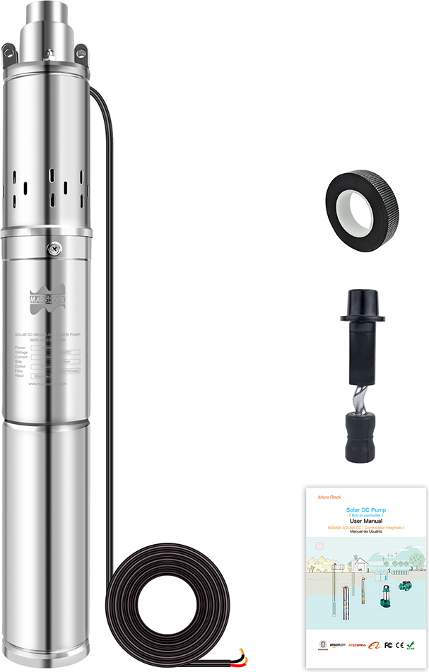 Solarwasserpumpe, umweltfreundlicher Betrieb, intelligentes Design, DC24V, 370W(Nur Pumpe)