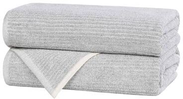 Blue Nile Mills 2-Piece Cotton Blend Bath Towel Set - Quick-Drying Ribbed Shower Towels