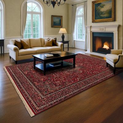 Dream Decor Rugs Spencer Medal Antique Red Oriental Wool Area Rug