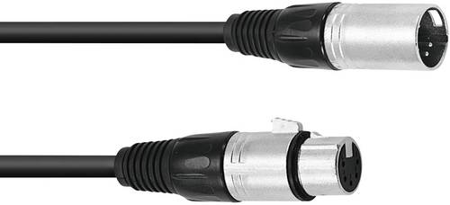 Omnitronic 30220768 XLR Verbindungskabel [1x XLR-Stecker 5 polig - 1x XLR-Buchse 5 polig] 3.00m Schwarz