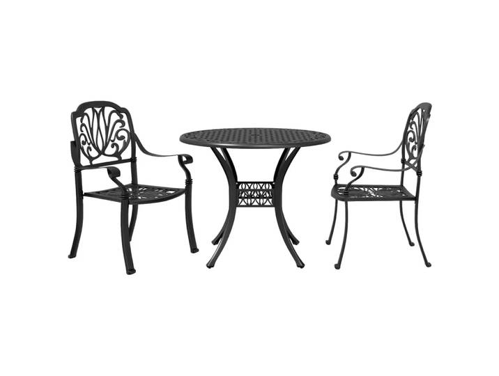 VidaXL - Bistro set aluminium, One Size, Schwarz