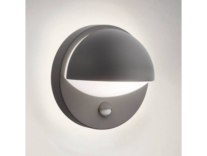 Wandlamp buiten met bewegingssensor June, dimbaar, zwart, Aluminium