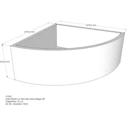 Badewannenträger passend für Riho Neo 150 × 150 × 49 cm