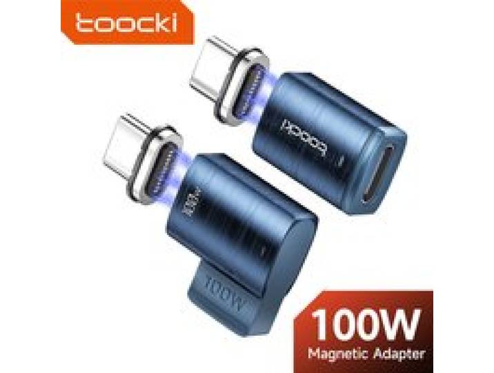 Toocki 100W magnetische OTG-adapter USB Type C naar Type C magnetische snellaadconverter voor Samsung Xiaomi Huawei Macbook-laptop
