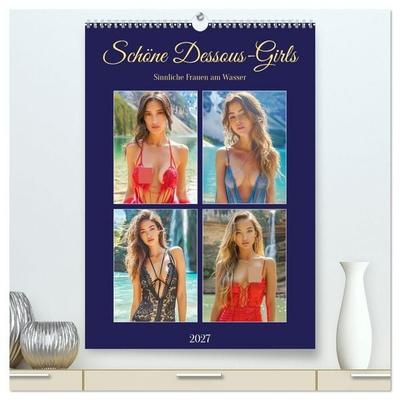 Schöne Dessous-Girls. Sinnliche Frauen am Wasser (hochwertiger Premium Wandkalender 2027 DIN A2 hoch), Kunstdruck in Hochglanz
