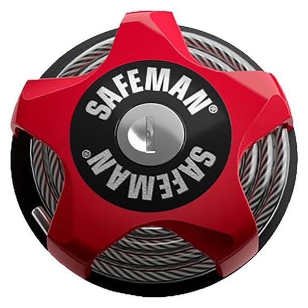 Safeman 75 cm 4 mm Fahrradschloss Rot (75 cm) (230001)