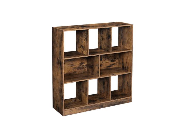 Hansiro Bücherregal Würfelregal, Braun, Holzwerkstoff, 97.5x100x30 cm, Wohnzimmer, Regal, Bücherregale