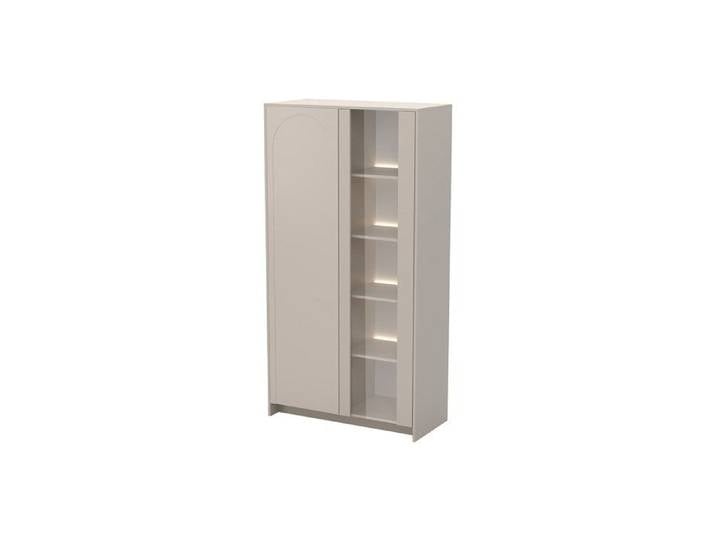 Vitrine 2 portes avec LEDs - Beige - NALYRA