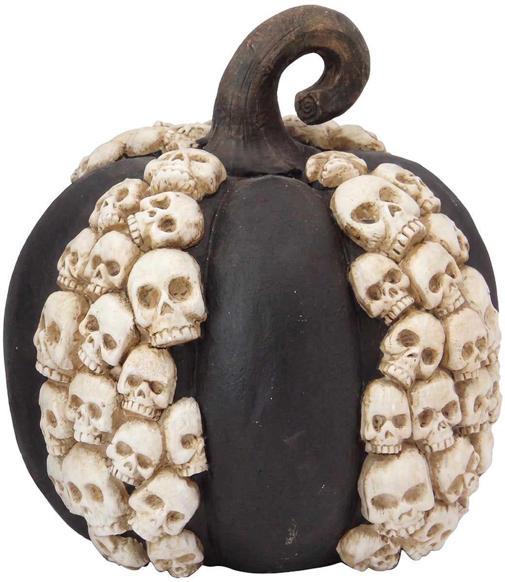 Clayre & Eef Decoratie Pompoen Zwart Kunststof Herfstdecoratie