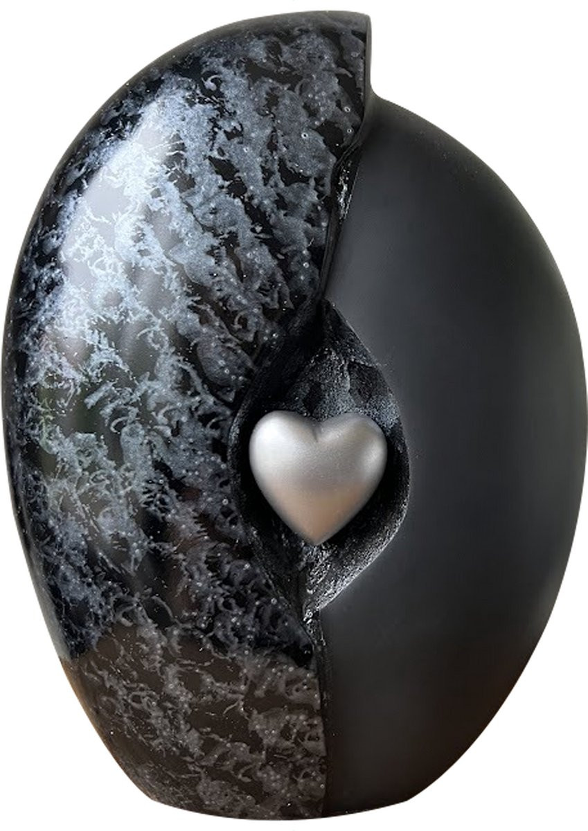 Hemelwinkel Unieke Handgemaakte Hart As Urn - Silver Heart - 3 Liter