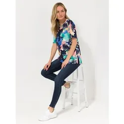 IN-PRINT Shirt, 1/2-Arm Rundhalsausschnitt Seitenschlitze verschiedene Drucke