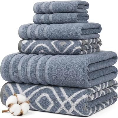 Modern Threads 6-Piece Yarn Dyed Oxford Towel Set