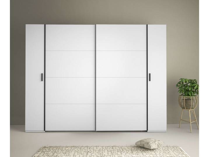 Kleiderschrank HOME AFFAIRE Antioch, FSC-zertifiziert, mit Dreh-UND Schiebetüren , weiß, B:270cm H:207cm T:61,4cm, FSC-zertifizierter Holzwerkstoff, Schränke, Kleiderschrank, mit oder ohne Spiegel und Schubladen - YOUR Choice
