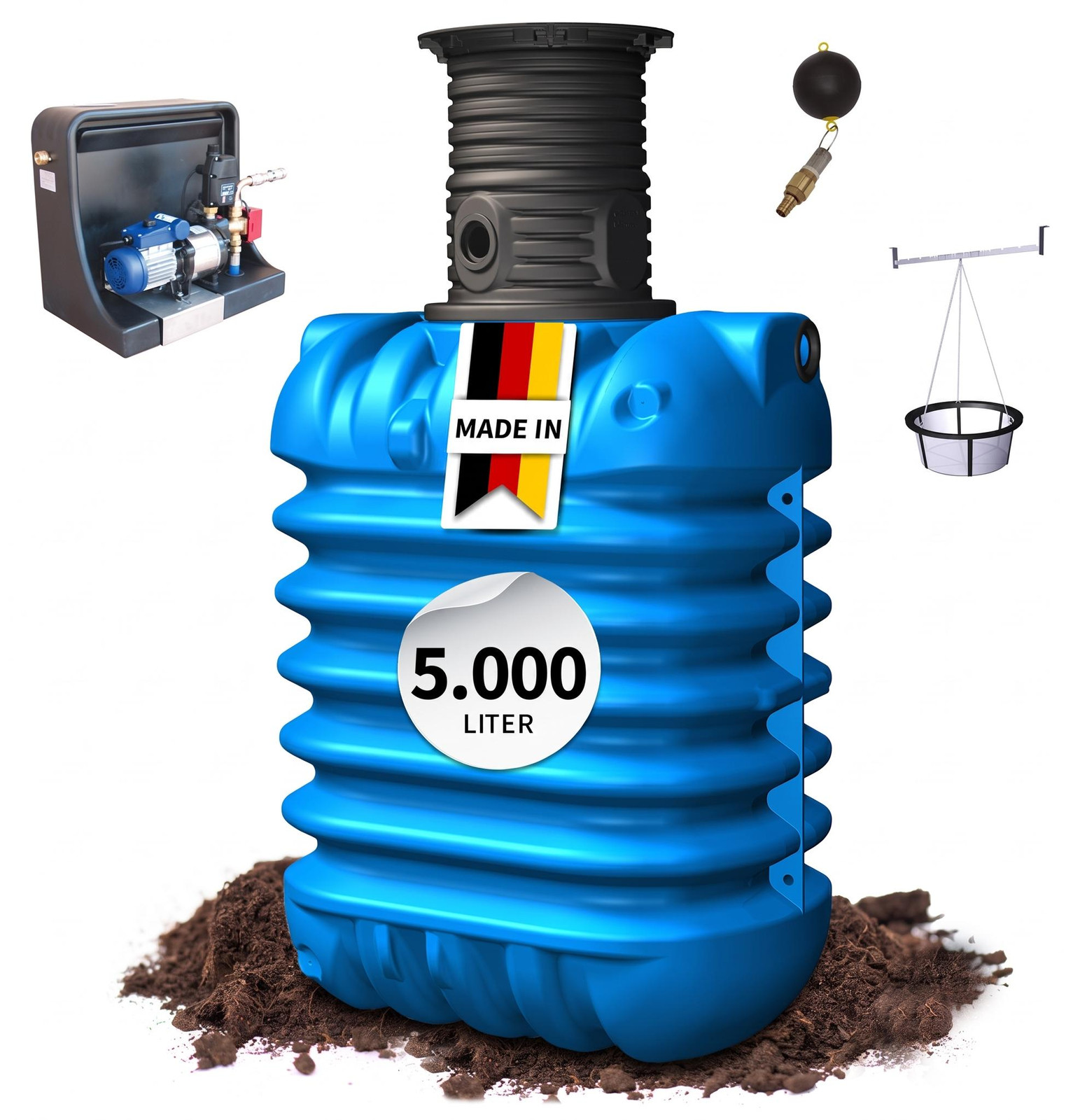Graf 4rain MODULARIS ondergrondse regenwatertank-pakket 5000 L Huis-Premium