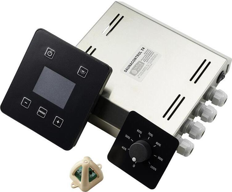 "Saunacontrol T4" für Verdampfer- u. Saunaofen + VITALlight-Strahler (Wandmontage)