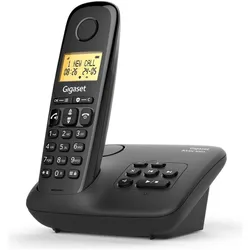 Gigaset DECT-Telefon mit Anrufbeantworter Basic 100A, Telefon, Schwarz