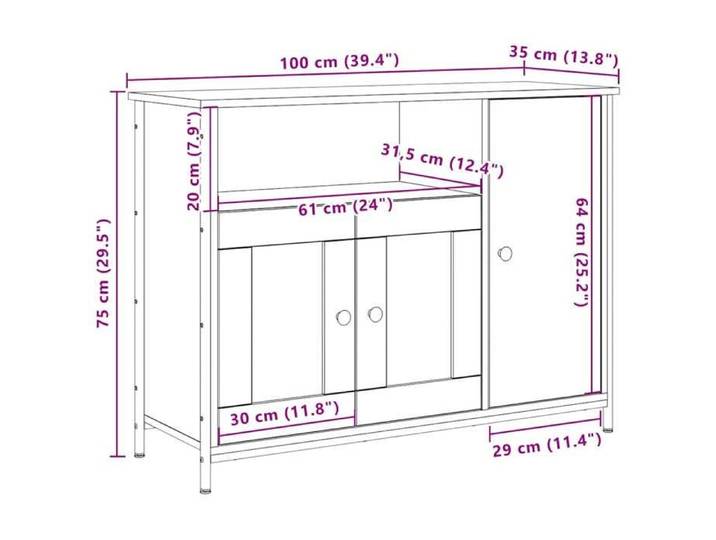 Rangement de cuisine - Buffet Bois ancien 100x35x75 cm - Buffet Vaisselier Rangement@957805
