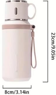 Perfect Picks Market Stainless Steel Travel Mug   Leak Proof Thermal Coffee & Tea Mug For Office Use white