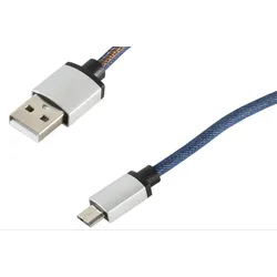 USB Ladekabel USB-A-Stecker > USB Micro B Stecker Jeans blau 2,0m