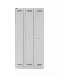 Garderobenschrank LIGHT | 3 Abteile, Breite 900, mm - 245 lichtgrau