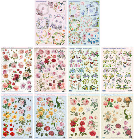 3D-Stanzbogen-Set "Blumen", A4, 10 Stück