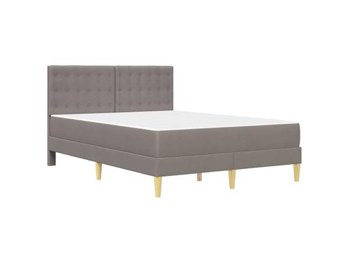KTHLBRH Doppelbett Taupe 140 x 190 cm mit Matratze Basis aus Sperrholz, gepolstertes Kopfteil, max. 280 kg, einfach zu montieren