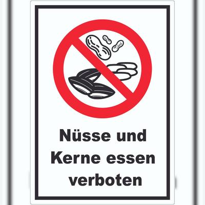 HB-Druck Nüsse und Kerne essen verboten Aufkleber A2 (420x594mm)