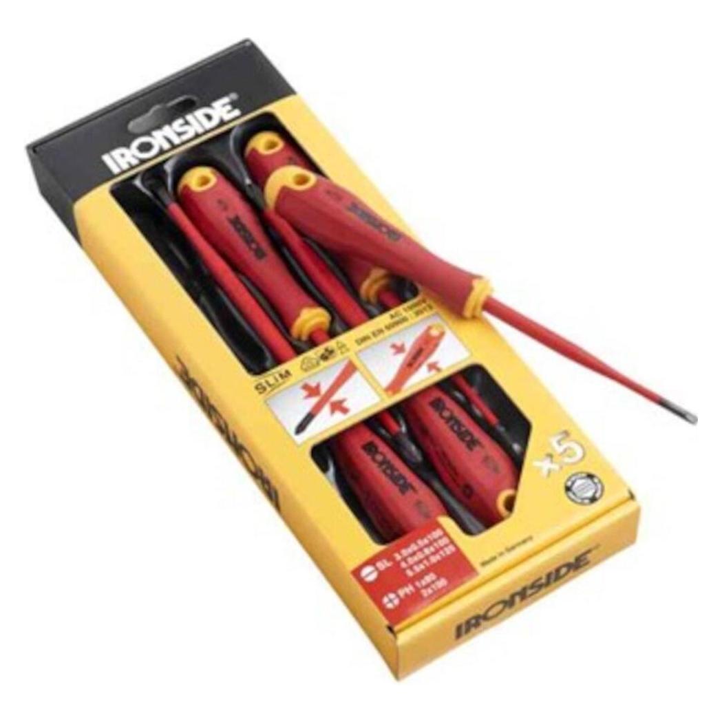 Ironside Schraubendreher-Set VDE 5-teilig (Schlitz) (100641)