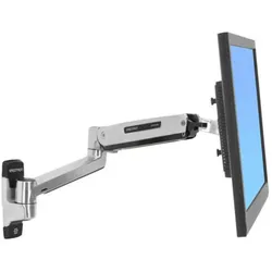 Ergotron LX Steh-Sitz Monitor Arm (Wand, 42", 11.30 kg), Monitor Halterung, Grau