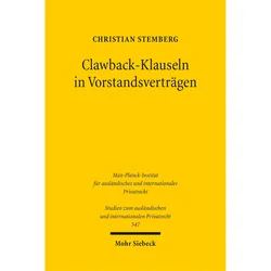Clawback-Klauseln in Vorstandsverträgen, Fachbücher von Christian Stemberg