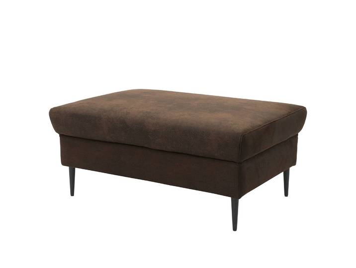 Polsterhocker Samar 99 x 43 x 65cm Braun Microfaser Medea: Dunkelbraun