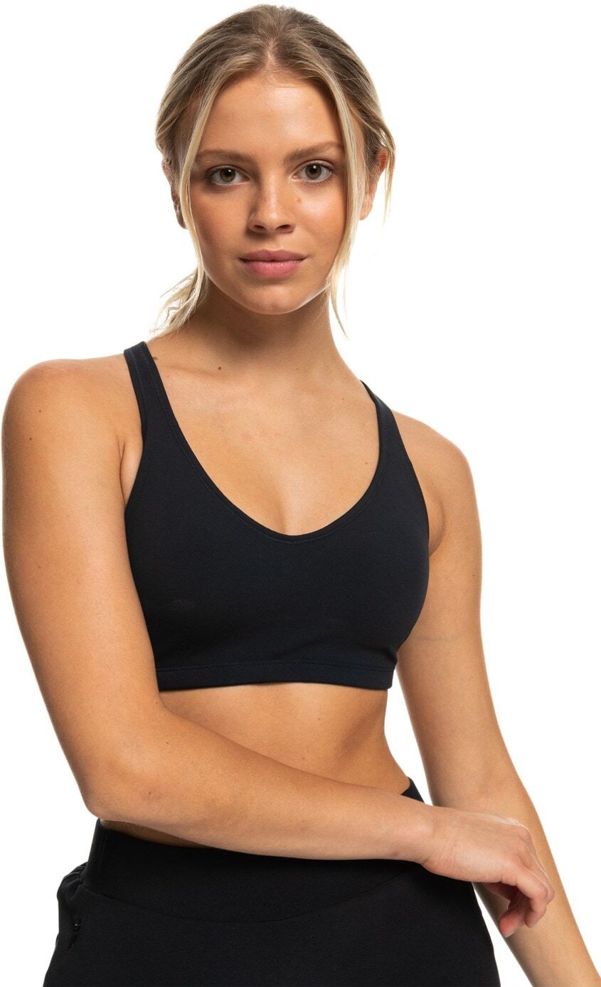 Sporttop ROXY "Heart Into It", Damen, Gr. XS, grau (anthrazit), Obermaterial: 25% Elasthan, 75% Polyester., Tops Sporttop anthrazit XS