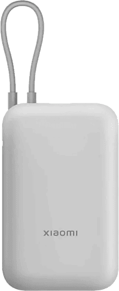Powerbank - Xiaomi BHR9738GL, 20000 mAh, 1x USB-C, USB-A, Cable Integrado, 22.5W, Blanco