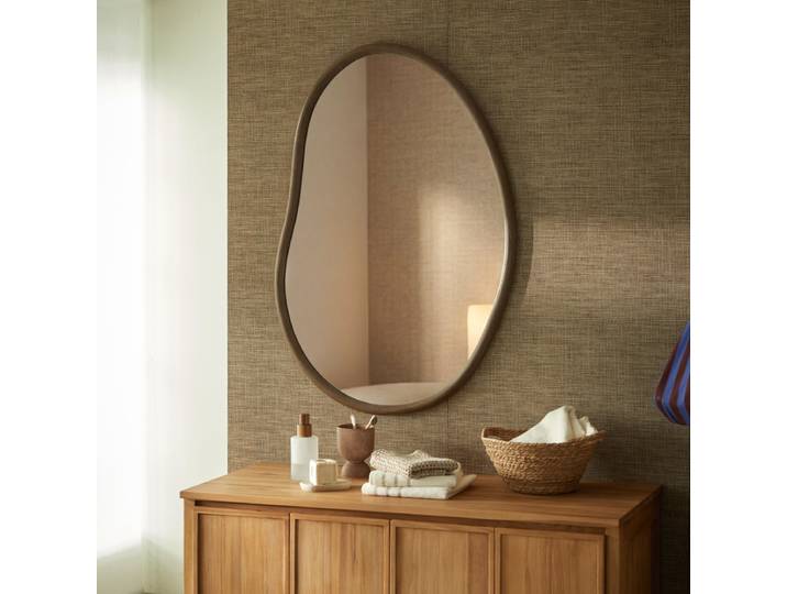Badezimmerspiegel aus Mindiholz 100x70 cm Dim - Braun