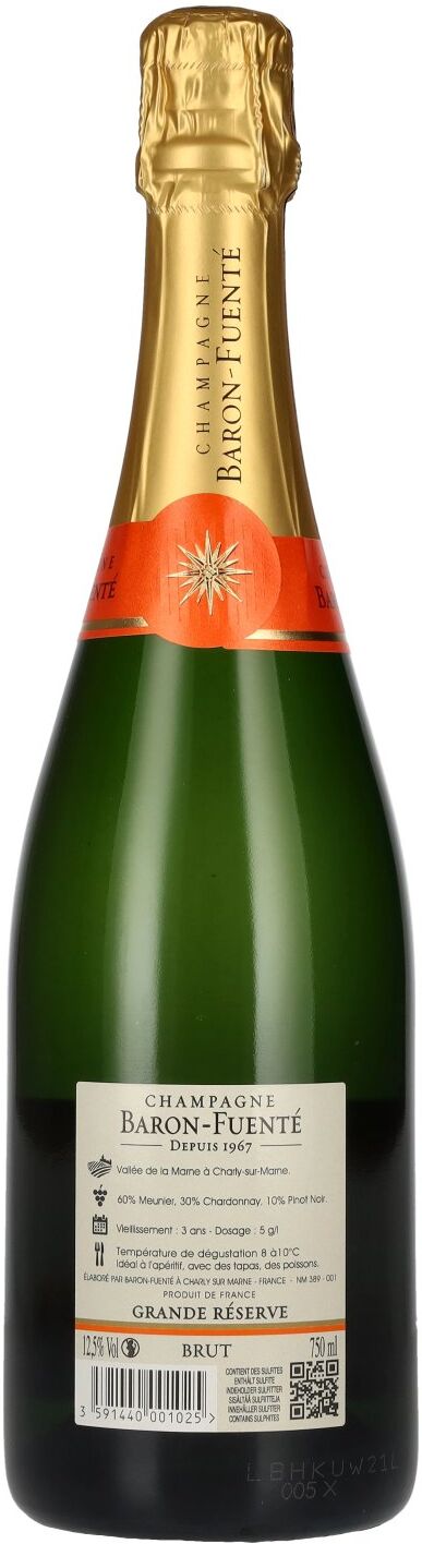 Champagne Baron-Fuenté Baron-Fuenté GRANDE RÉSERVE Champagne Brut 12,5% Vol. 0,75l