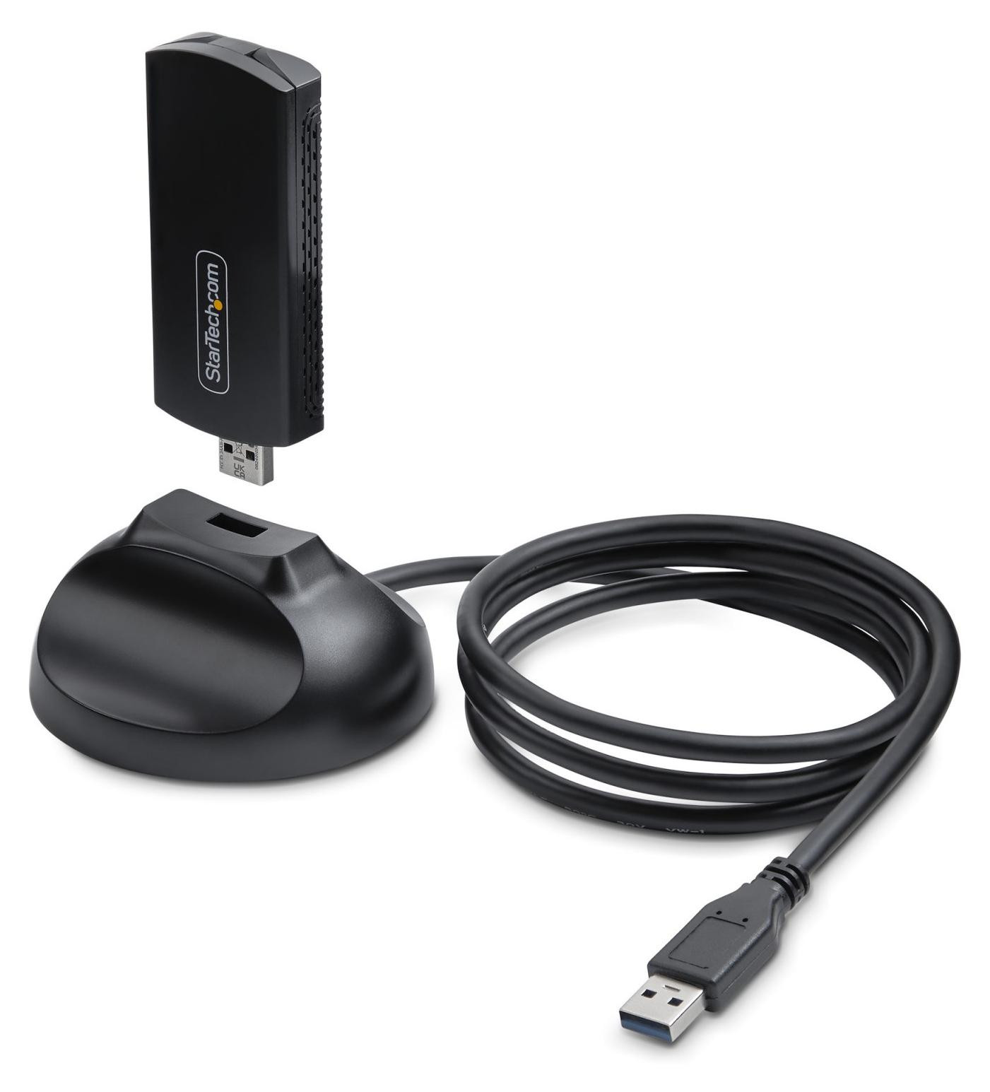 StarTech.com AX54005A-USB-WIFI-6E Draadloze USB WLAN Adapter, 2402 Mbit/s, Zwart