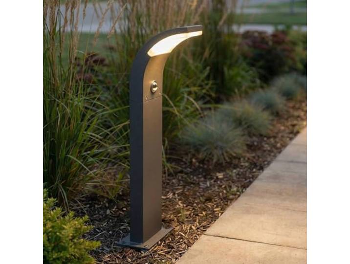 Lucande LED Luminaire extérieur Timm (Moderne) en Noir Aluminium (1 lampe\,à)\, Borne lumineuse luminaire pour socle